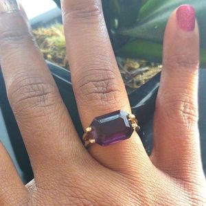Emerald Cut Amethyst Ring
